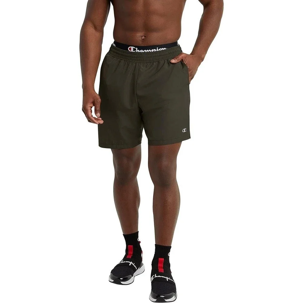 Champion Sport Shorts Mens S Olive Green Double Dry Athletic Lightweight Gym NEW